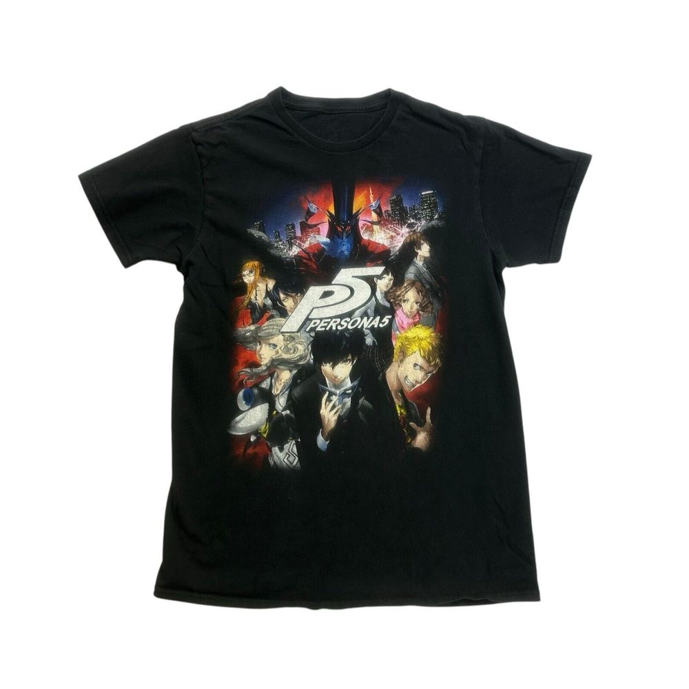 Persona 5 Shirt Mens Small S Black Short Sleeve Crew Neck Video Game